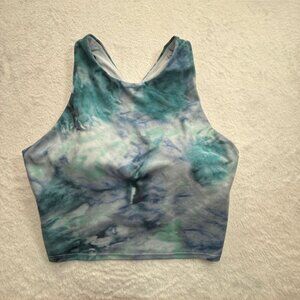 Athleta Blue Tie Dye Concious Crop Sports Bra- Size M